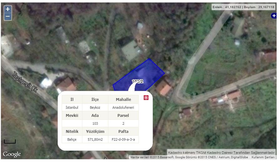 Digital platformda parsel sorgulama işlemi