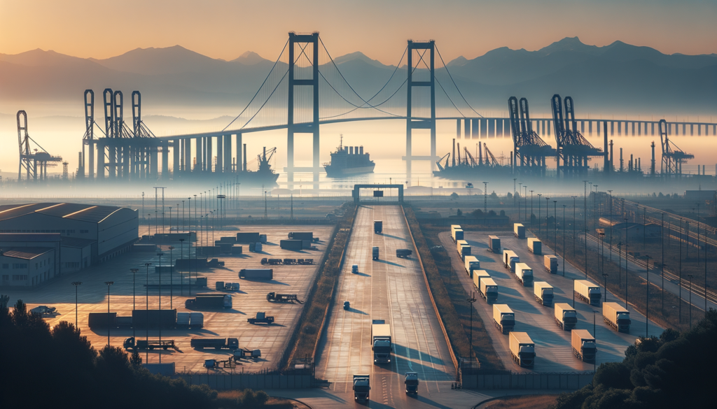 Çanakkale’de 1915 Çanakkale Köprüsü manzaralı bir sanayi arsası ve çevresindeki organize sanayi bölgesi.