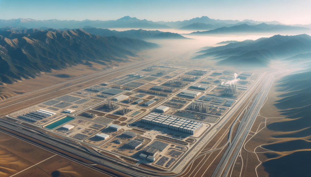 Çankırı’da organize sanayi bölgesi ve çevresindeki sanayi arsalarının havadan görünüşü, altyapı ve ulaşım yolları ile birlikte.