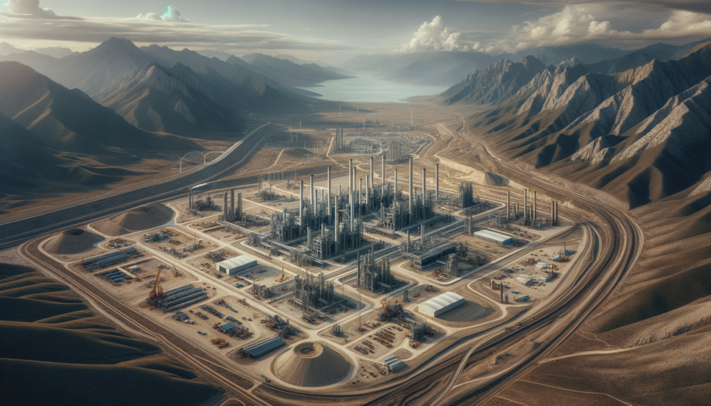 Gümüşhane’de modern sanayi tesislerinin bulunduğu, altyapısı tamamlanmış bir sanayi arsası alanı ve dağ manzarası.