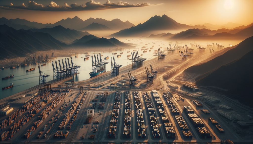 Hatay İskenderun Limanı ve çevresindeki sanayi bölgeleri, konteynerler ve tesislerle birlikte havadan görünüm.