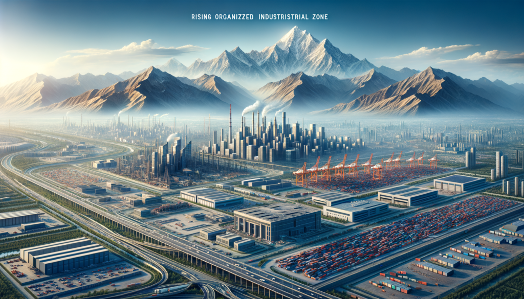 Iğdır organize sanayi bölgesinde modern fabrikalar, sanayi arsaları ve arka planda Ağrı Dağı manzarası