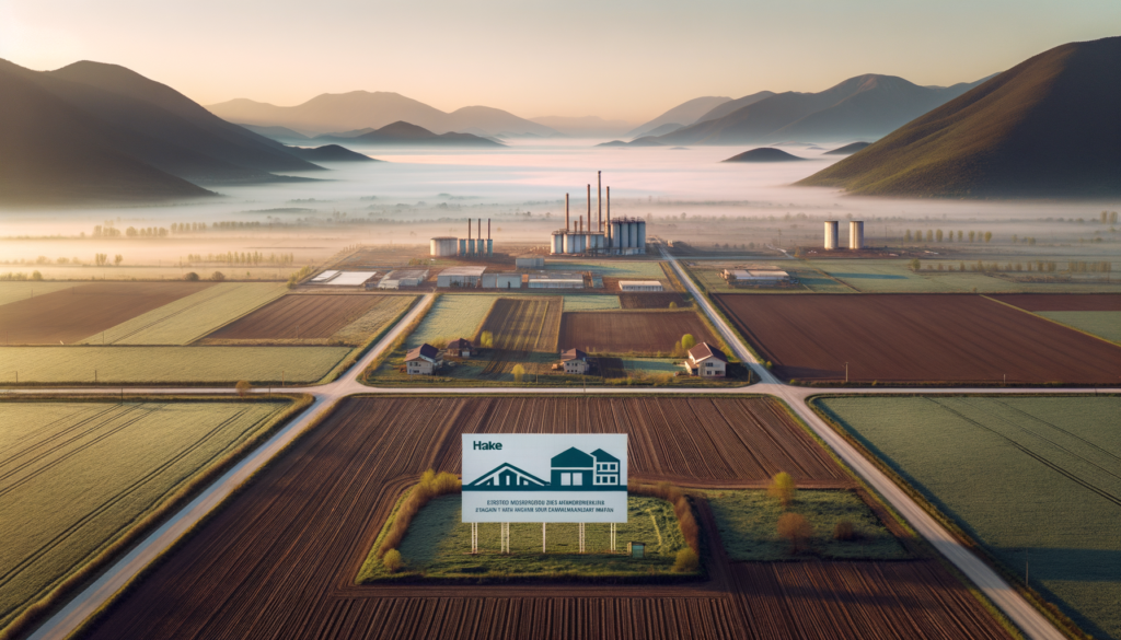 Kastamonu’da organize sanayi bölgesinde altyapısı tamamlanmış sanayi arsası ve çevresindeki gelişmekte olan tesisler.