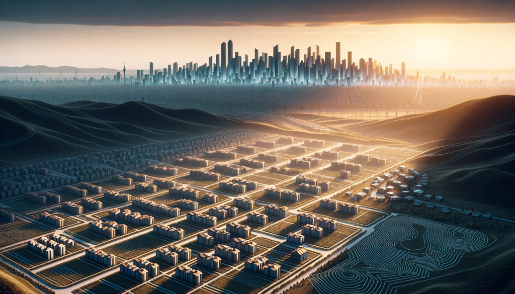 Kırıkkale şehir merkezinde, üzerinde imarlı konut arsalarının yer aldığı gelişen bir bölgenin panoramik görünümü