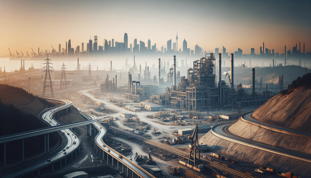 Kırıkkale’de sanayi arsası ve arka planda aktif sanayi tesisleri