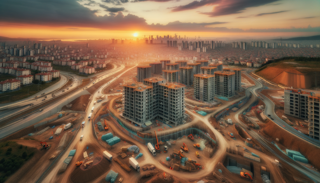 Kırşehir’de konut imarlı arsa, altyapı çalışmaları ve şehir manzarasıyla birlikte.