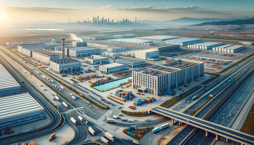 Konya sanayi bölgesinde, geniş ve modern tesislerin yer aldığı, altyapısı gelişmiş bir sanayi arsa manzarası.