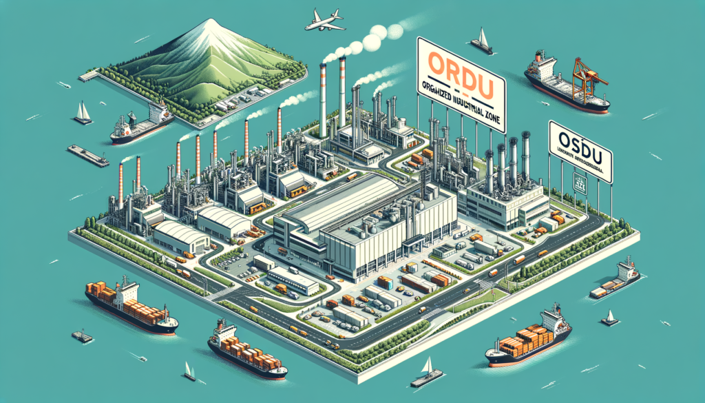 Ordu’da organize sanayi bölgesindeki modern sanayi arsası ve çevresindeki lojistik altyapı