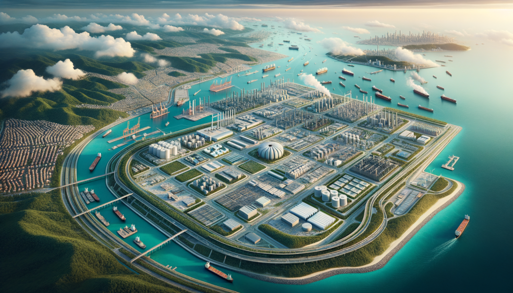 Rize’de deniz manzaralı bir sanayi arsası, liman ve ulaşım yollarına yakın konumda, modern endüstriyel tesislerle çevrili.