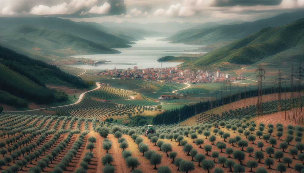 Samsun’da doğaya uyumlu modern zeytinlik ve çevresindeki Karadeniz kırsalı